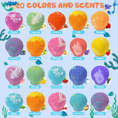 Kims Cosiart Mermaid Bath Bombs create vibrant colors as they fizz.