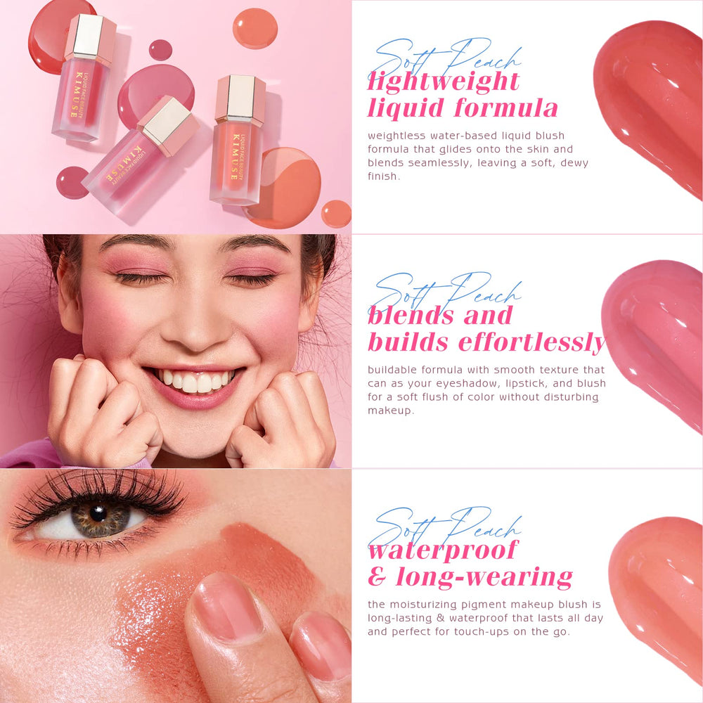 KIMUSE blendable gel-cream texture provides a natural, dewy cheek glow.