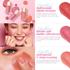 KIMUSE blendable gel-cream texture provides a natural, dewy cheek glow.