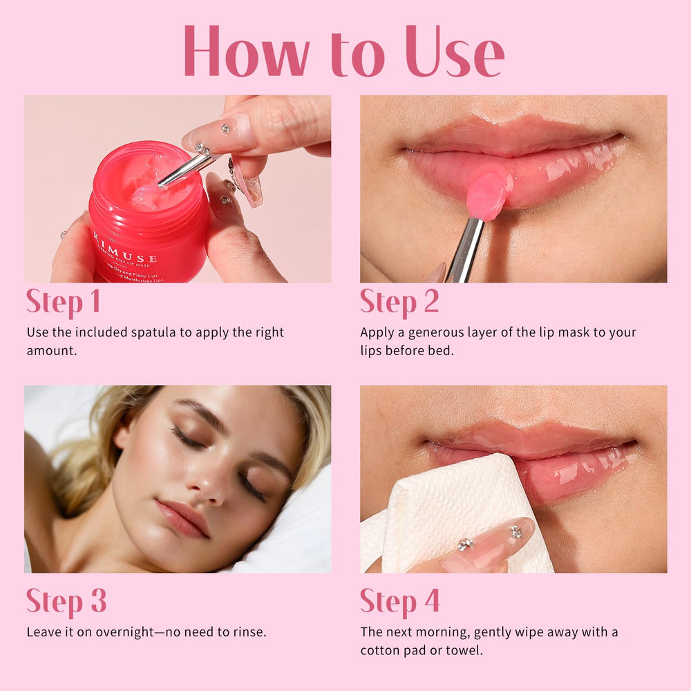 KIMUSE Lip Mask Set shea butter and berry wax deliver moisture