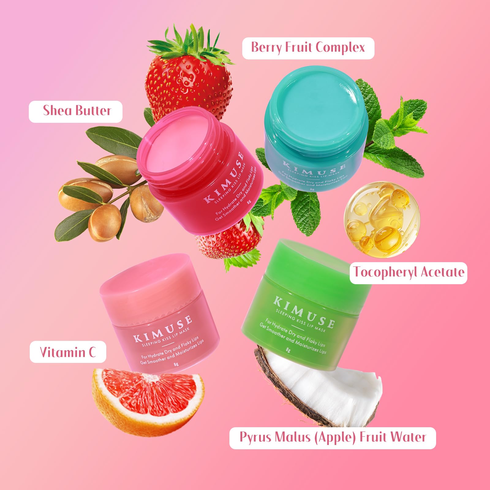 KIMUSE Lip Mask Set Vitamin C ingredient highlight for nourishment