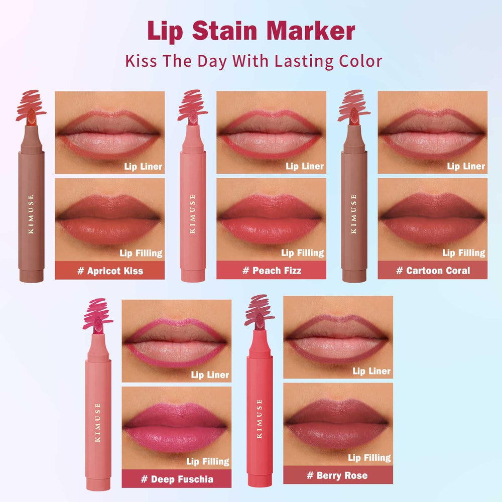 Kimuse lip stain matte natural finish delivers comfortable, natural-looking color.