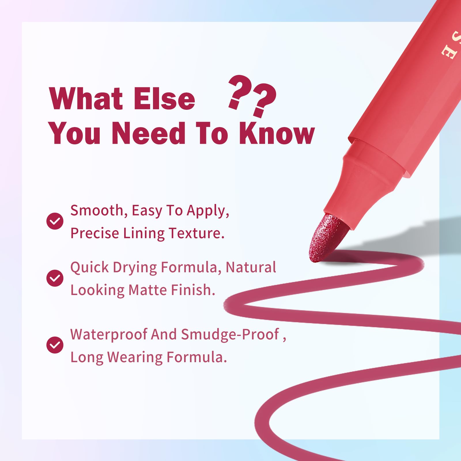 Kimuse lip stain precise tip enables clean lip outline and precise filling.