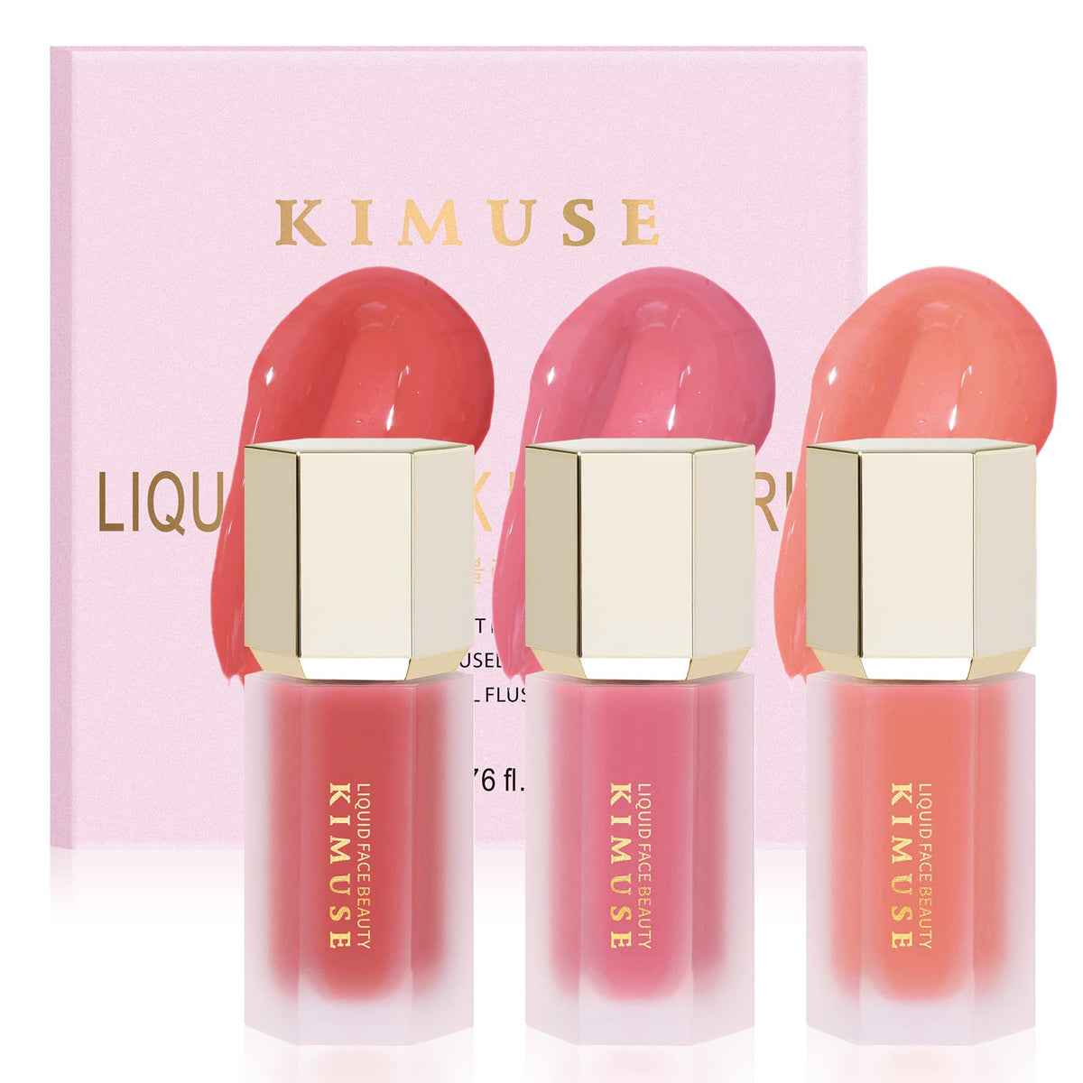 KIMUSE Soft Cream Blush packaging highlights vegan formula for easy daily use.