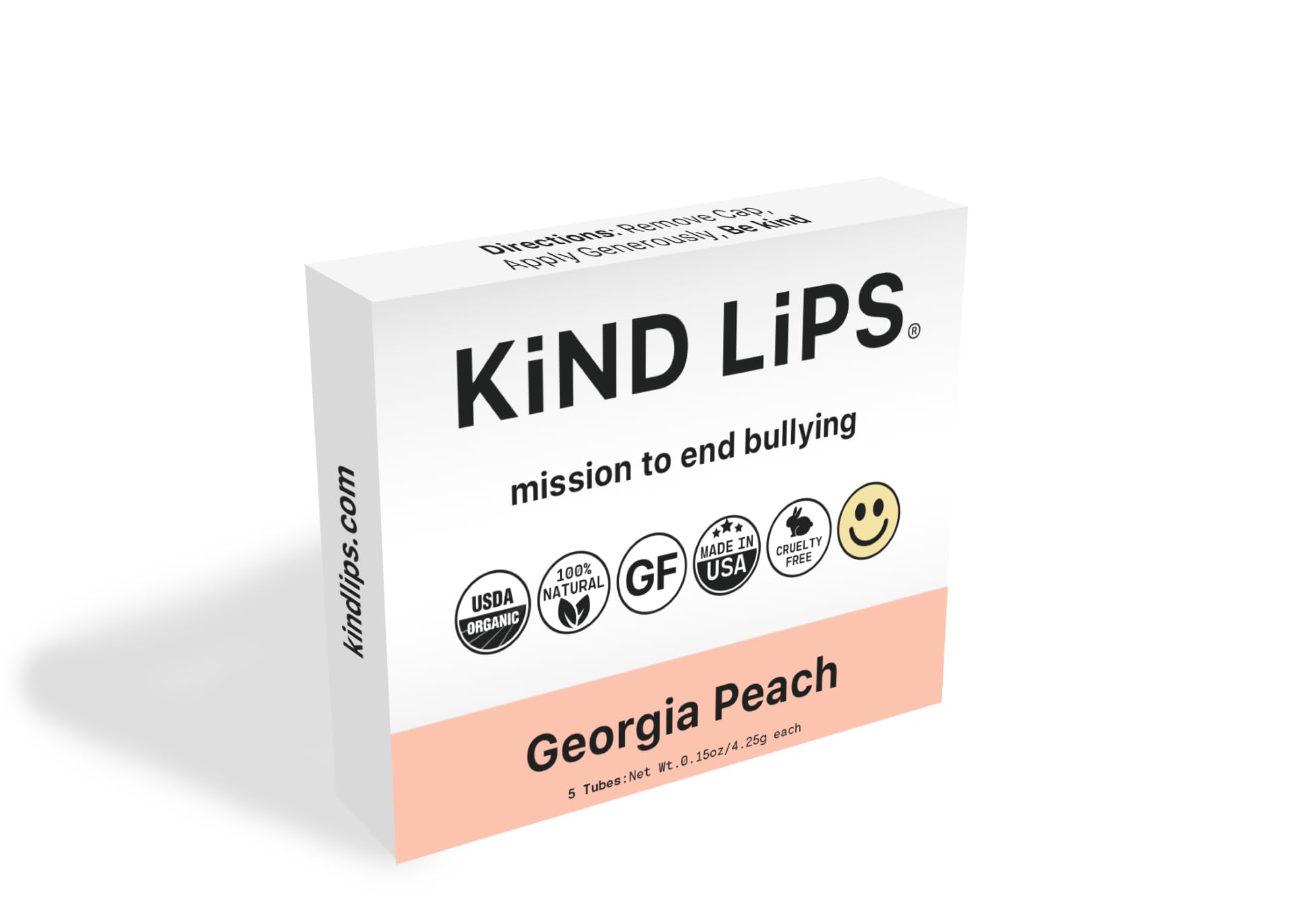 Kind Lips Georgia Peach lip balm display for gifting ideas