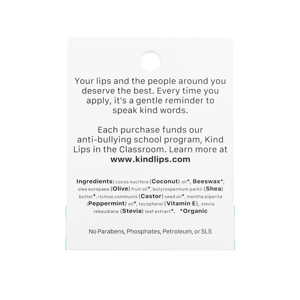 Kind Lips USA-made label emphasizing quality and safe production