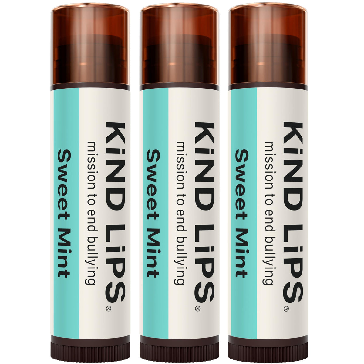 Kind Lips Sweet Mint Lip Balm 3-pack shown for daily lip care and convenience