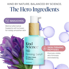 Kind Science Firming Serum ingredients bakuchiol-peptides for firmer skin