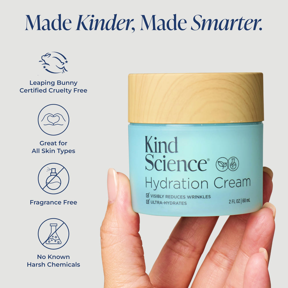 Kind Science Hydration Cream Boswellia Serrata offers soothing support for elasticity.