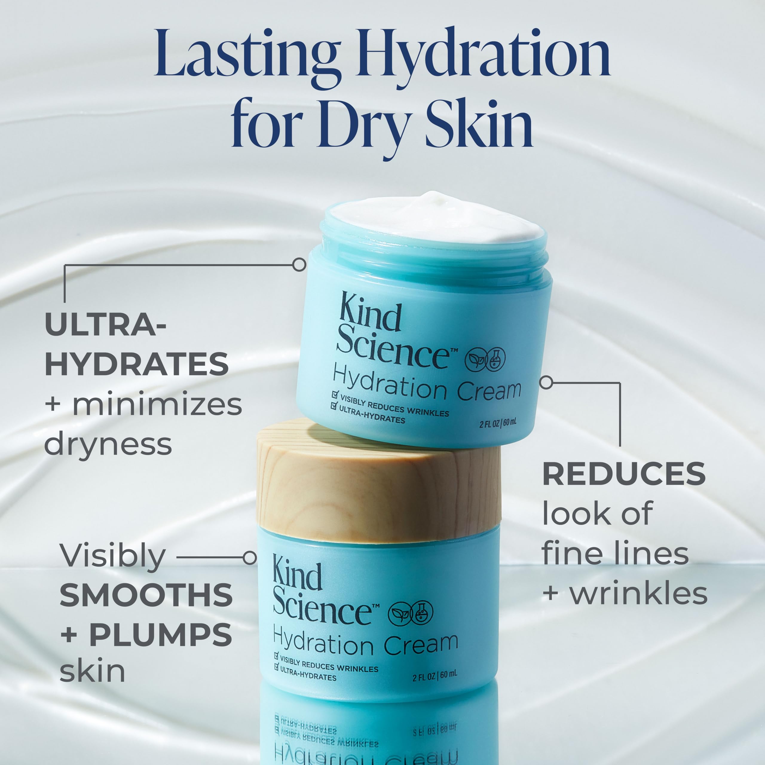 Kind Science Hydration Cream ingredients Snow Mushroom highlight natural hydration for the skin.