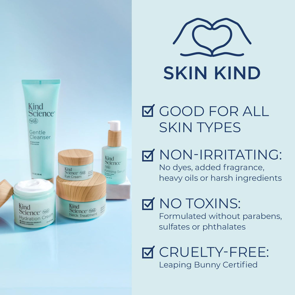 Kind Science Neck Treatment fast absorption keeps skin feeling light and comfortable.