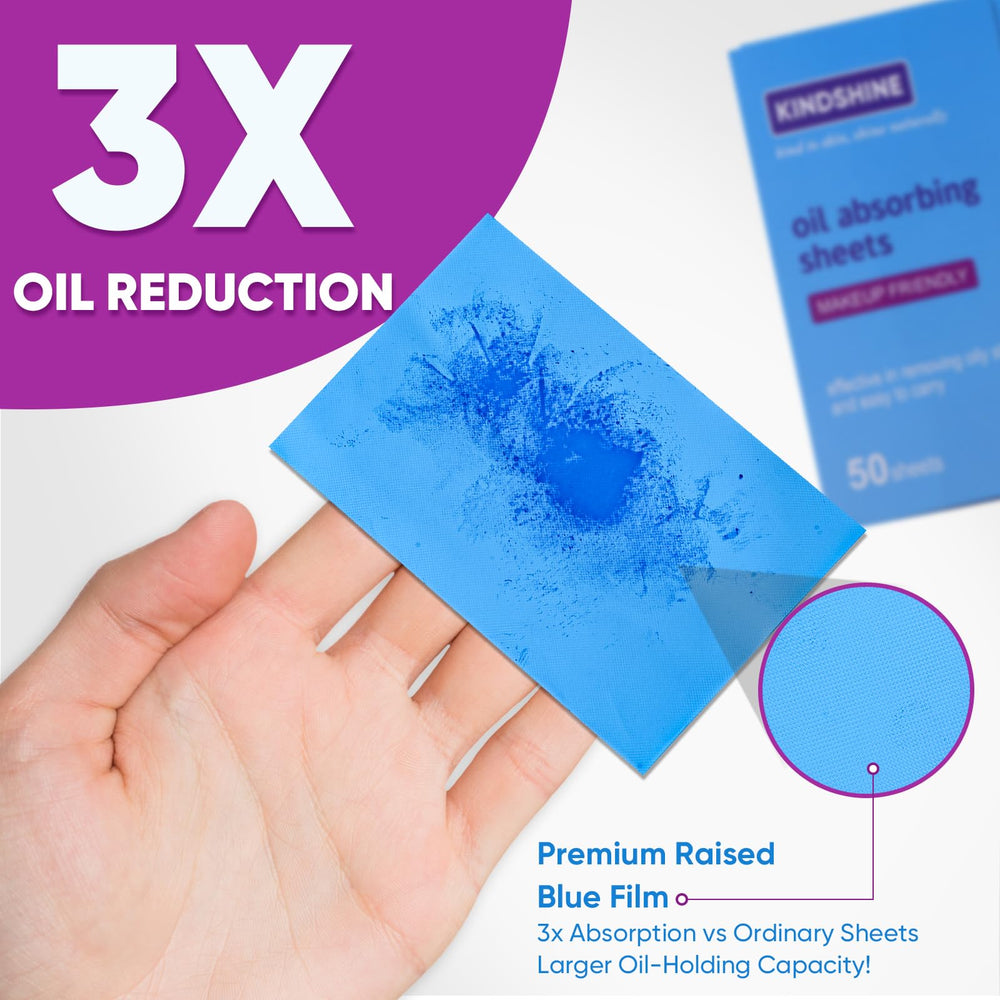Kindshine compact on-the-go oil control sheets fit neatly in a purse.
