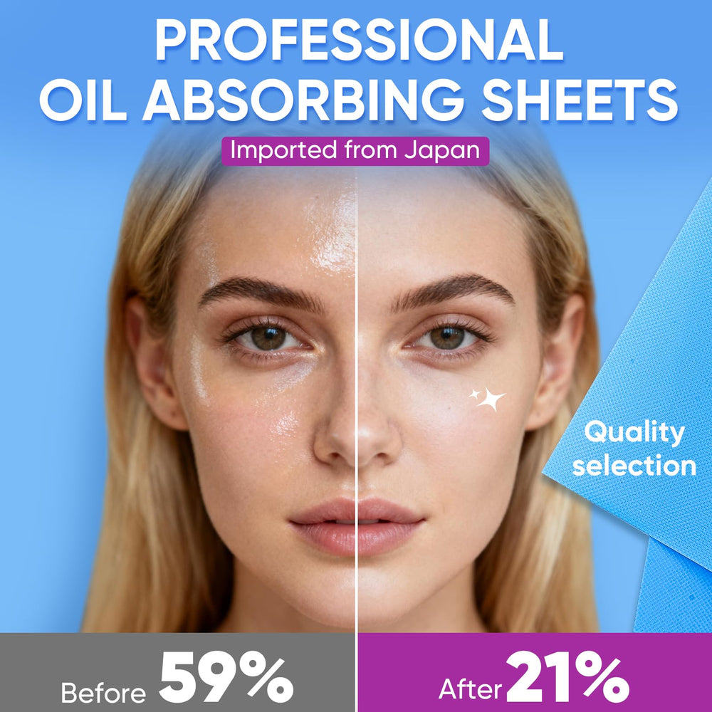 Kindshine makeup-friendly blotting papers preserve makeup during touch-ups.