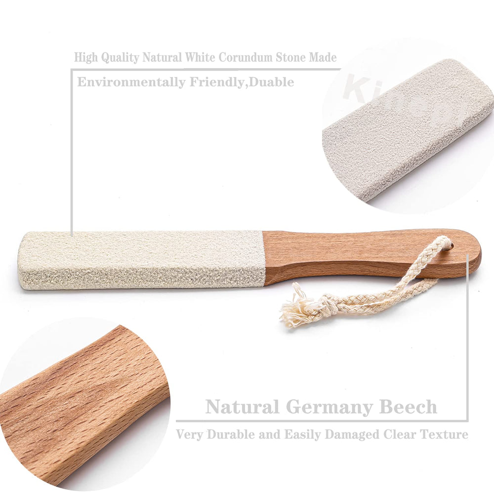 Kinepi foot-scraper kit used in shower for convenient, mess-free pedicures