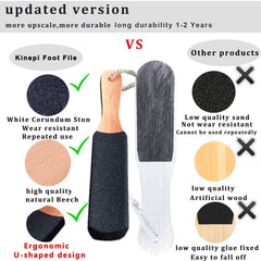Kinepi natural corundum stone for efficient callus and dead skin removal.