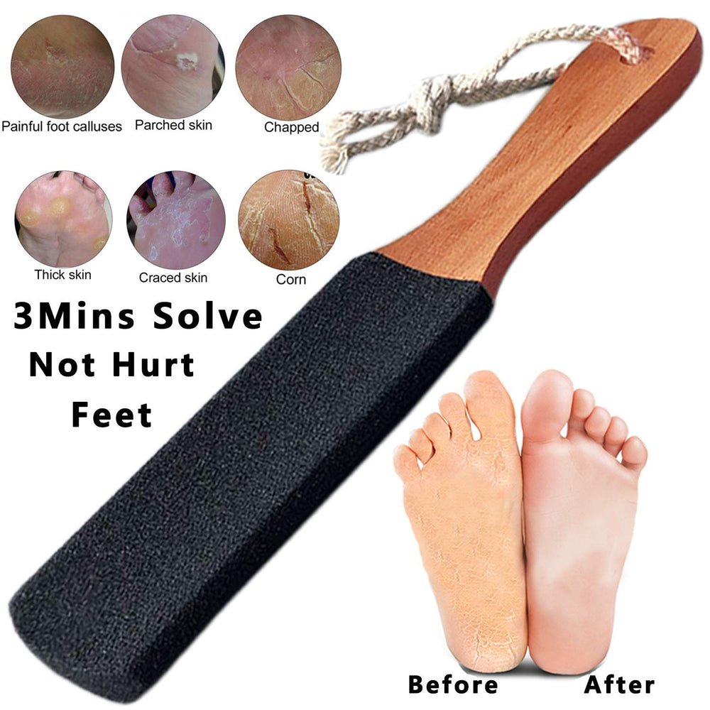 Kinepi U-shaped foot file with beech wood handle for secure grip.