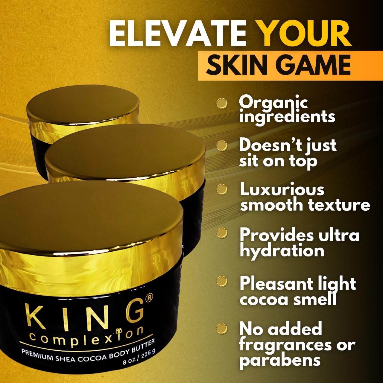 King Complexion men’s skincare routine scene with butter ready for use.