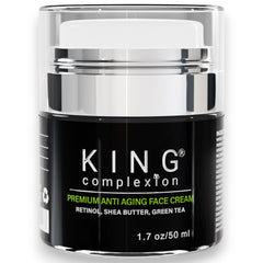 KING Complexion retinol face cream swatch showing smooth texture and quick absorption.