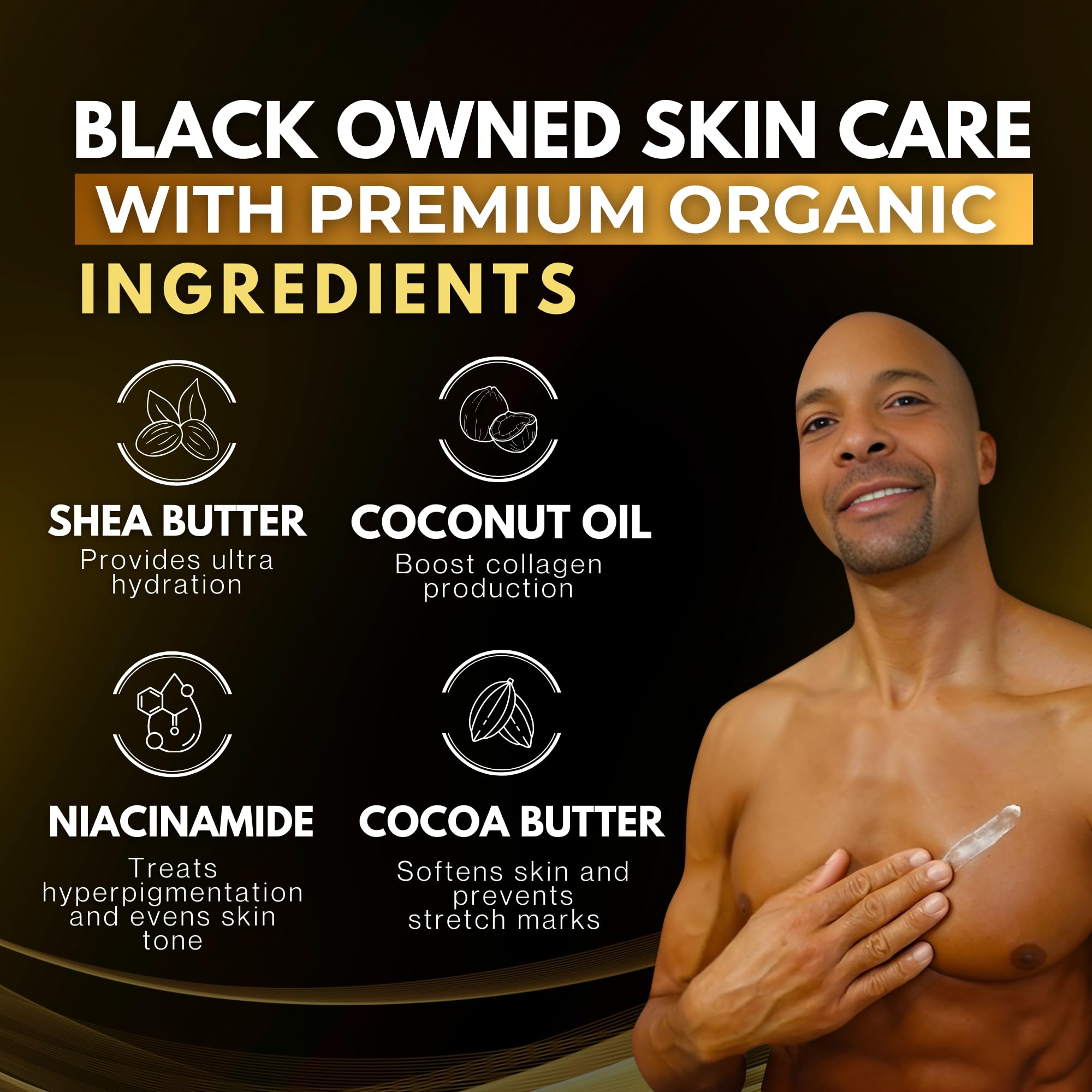 King Complexion Shea Cocoa Body Butter applied on forearm for smooth, fast absorption.