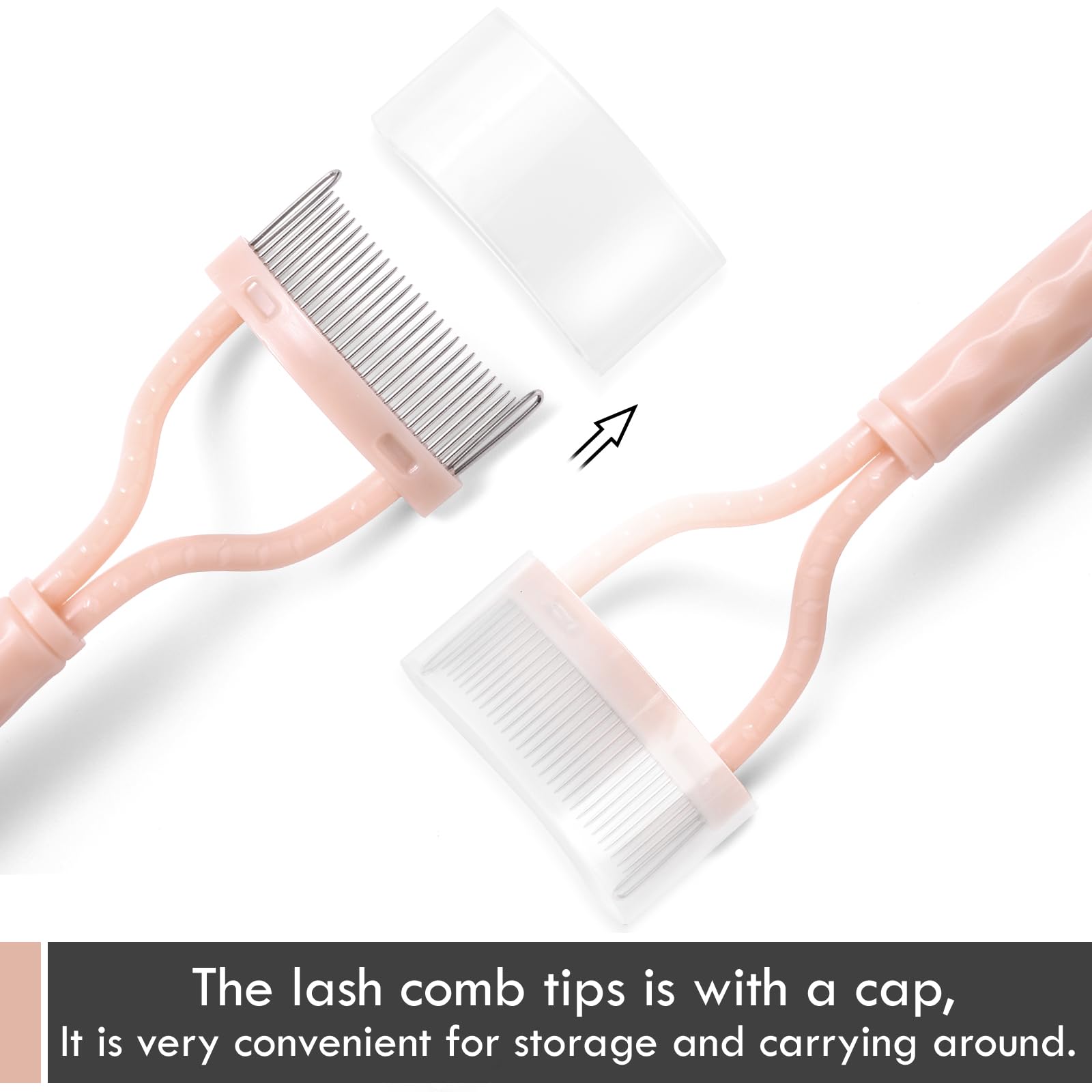 Kingmas curved-design comb fits the eye contour for smooth brushing.