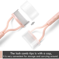 Kingmas curved-design comb fits the eye contour for smooth brushing.