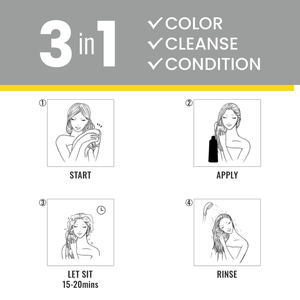 KingMing Dark Brown 3in1 hair-dye shampoo aftercare guidance included.