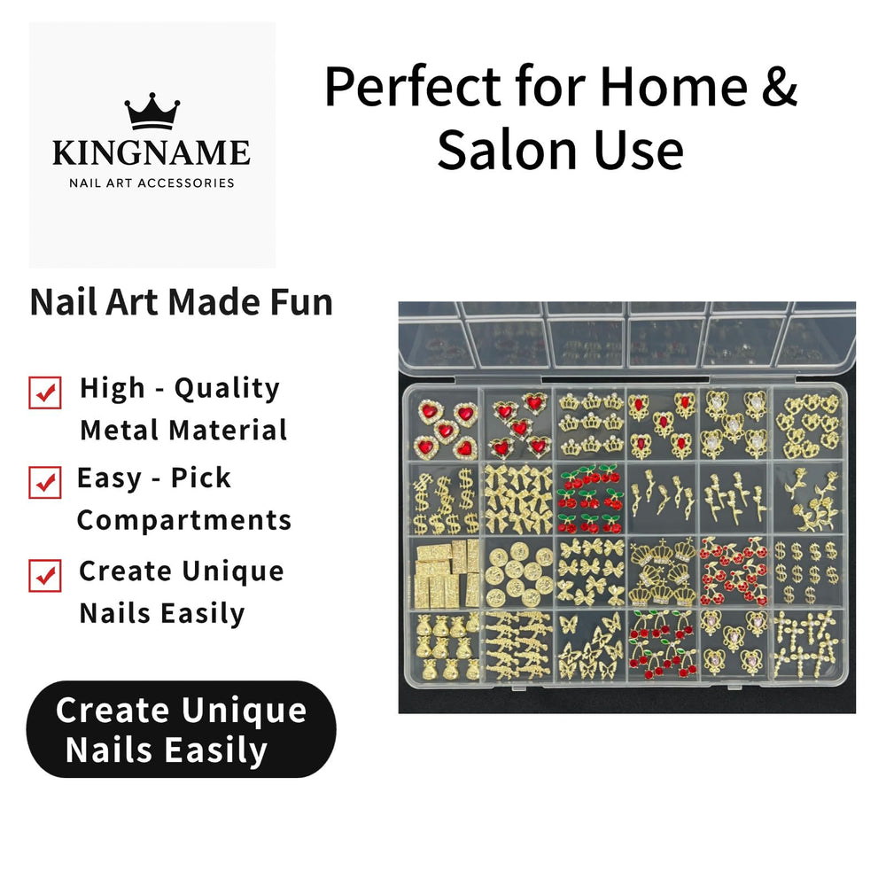 KINGNAME charms with cherries for playful nail decoration ideas