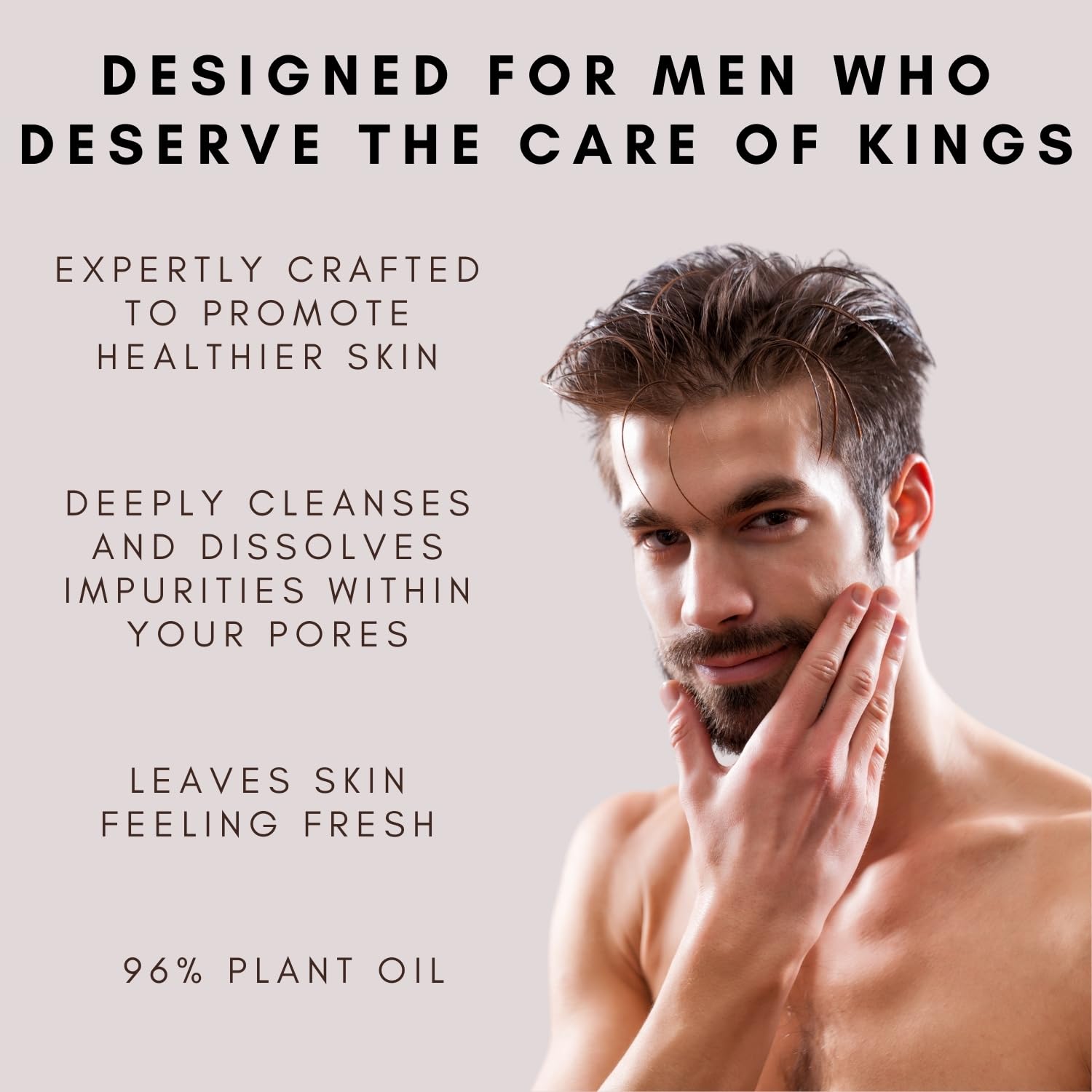 Kings Care deep cleansing oil being massaged on dry skin for gentle cleansing