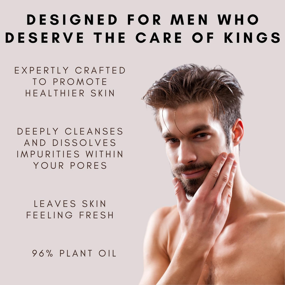 Kings Care deep cleansing oil being massaged on dry skin for gentle cleansing