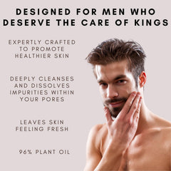 Kings Care deep cleansing oil being massaged on dry skin for gentle cleansing