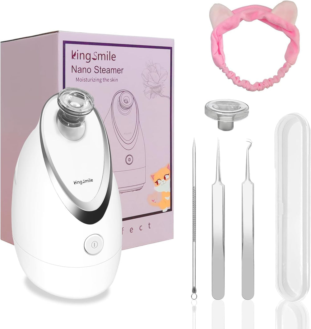 Kingsmile facial steamer with adjustable nozzle for targeted steam delivery.