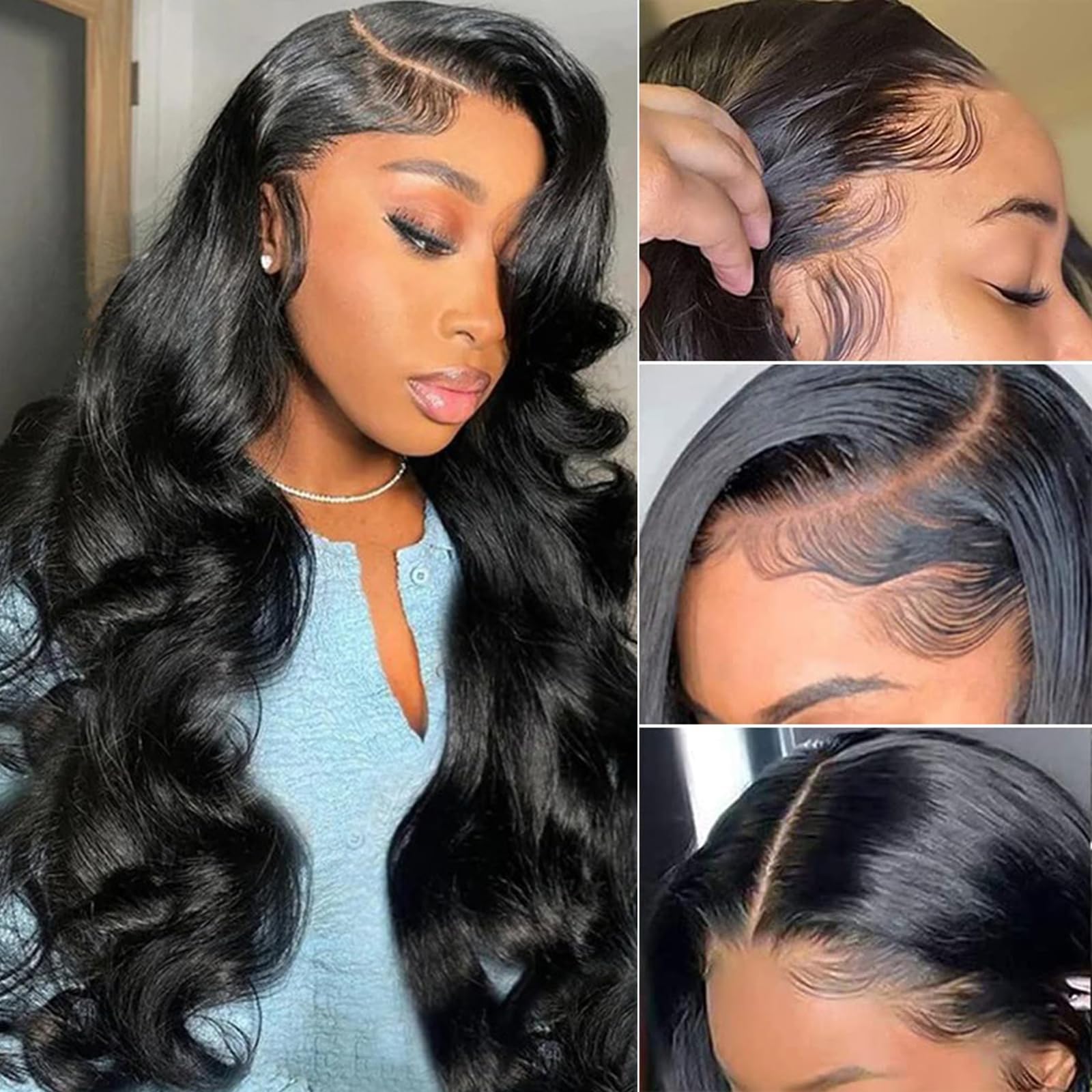 KINNIS 13x6 lace front wig with natural hairline for a seamless blend.