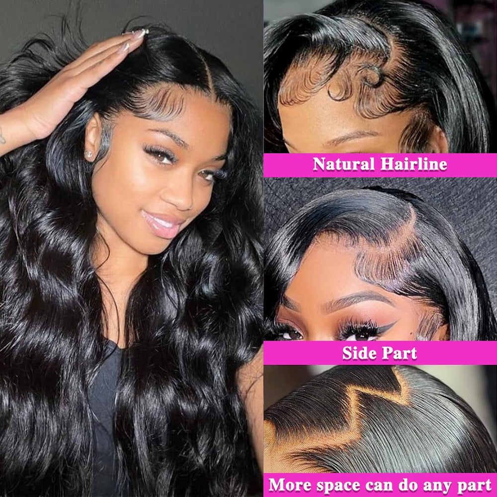 KINNIS Brazilian virgin hair body wave texture adds natural movement.