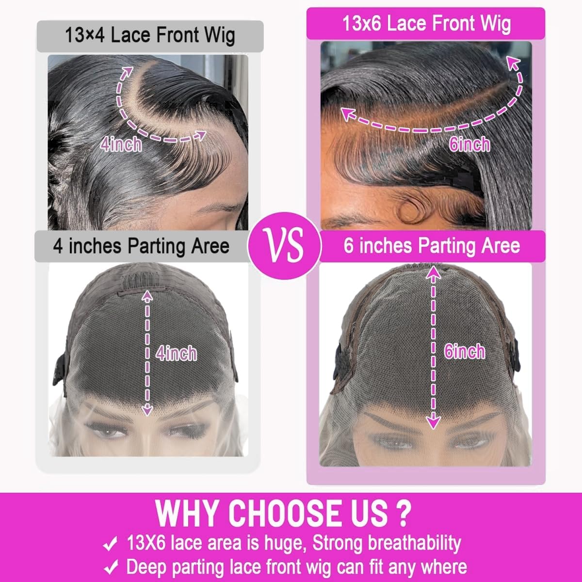 KINNIS lace front cap with adjustable strap and four combs for secure fit.