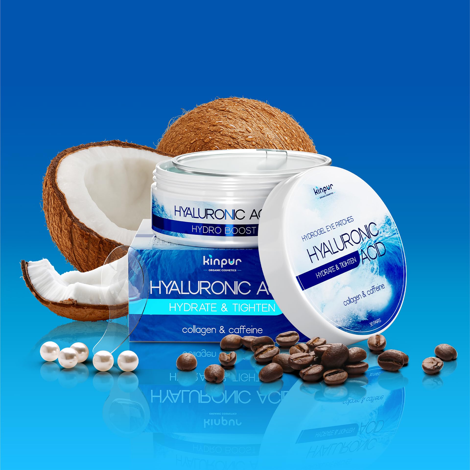 Kinpur hyaluronic acid patches provide lasting hydration to the delicate eye area.