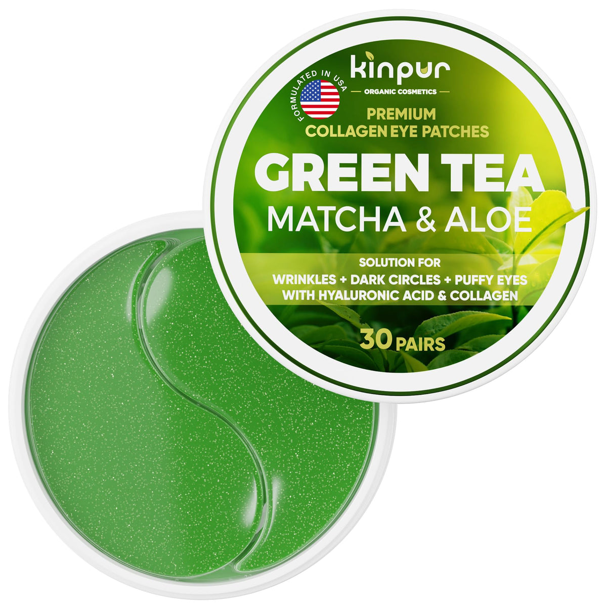 KINPUR Under Eye Patches close-up demonstrating hydrating relief for puffy eyes