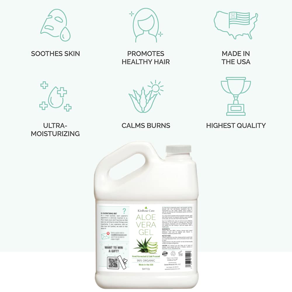 KinRose Care Aloe Vera Gel applied to the face for soothing hydration.