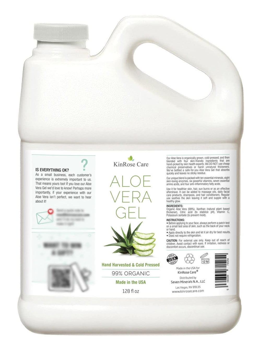KinRose Care Aloe Vera Gel is USA-made, vegan, fragrance-free and reliable.