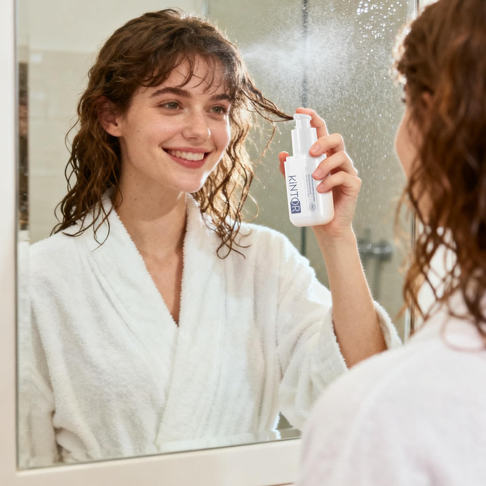 KINTOR hard-water protection helps shield scalp from mineral buildup.