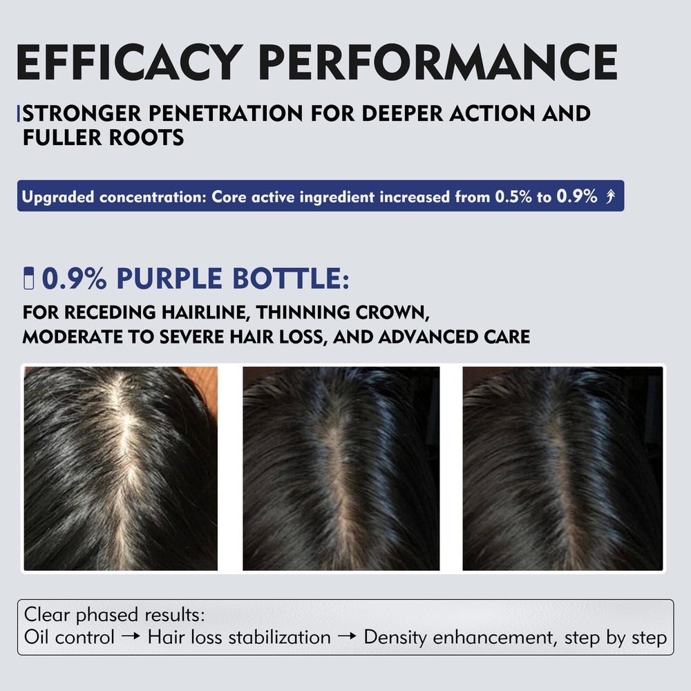 Close-up of applying KINTOR KX-826 spray to the scalp for targeted roots.