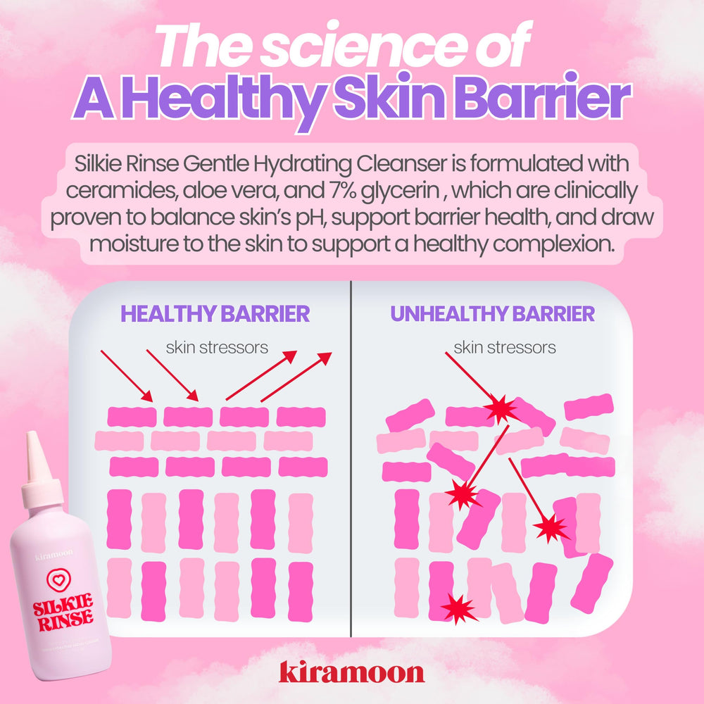 Kiramoon Silkie Rinse water rinse action demonstrates gentle cleansing.