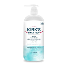 Kirk's 3-in-1 bottle pour demonstrates all-in-one cleansing for the whole family.
