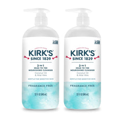 Kirk's 3-in-1 head-to-toe cleanser pump bottle for family use