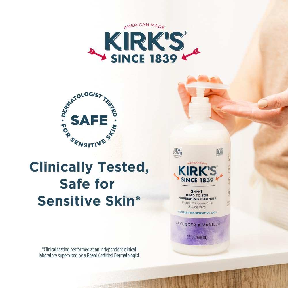Kirks American-made, women-owned brand logo and story.