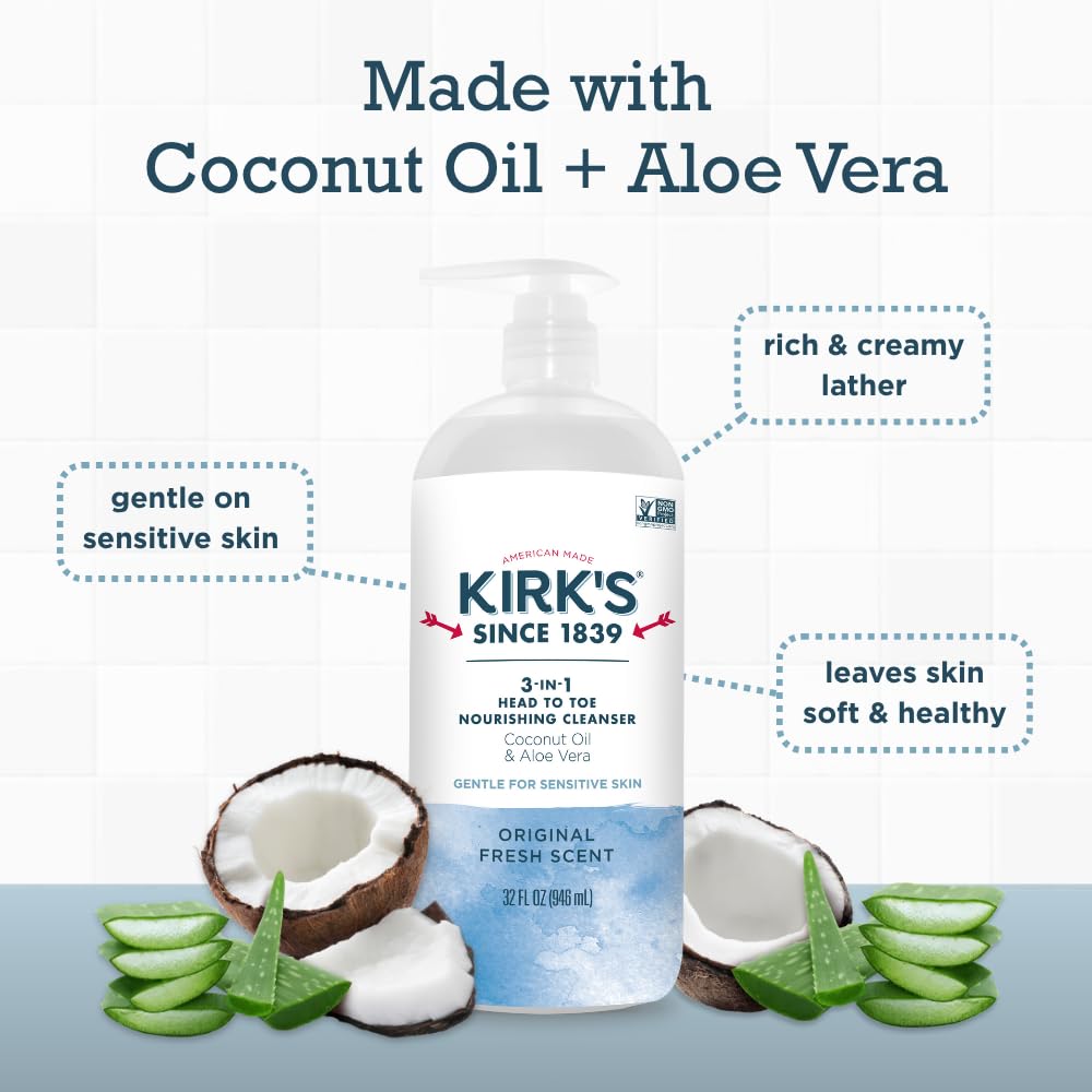 Coconut oil and aloe vera provide naturally hydrating care.