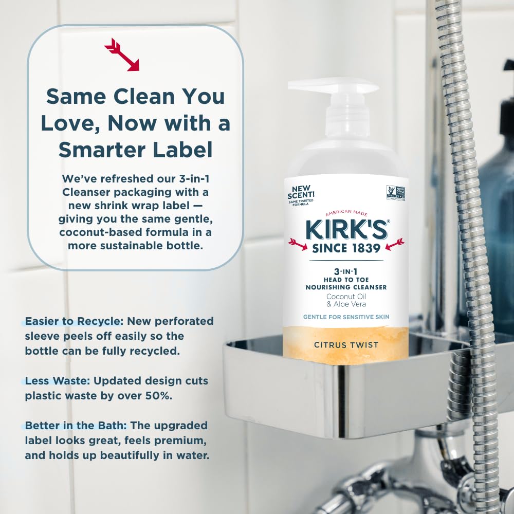 Family scene with men, women, and children using Kirk's cleanser.