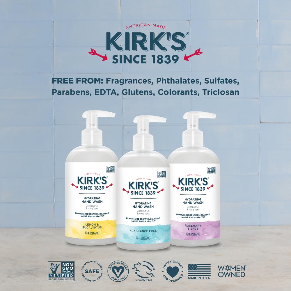 American-made, women-owned Kirk's hand wash.