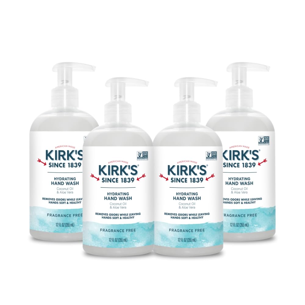 Kirks Hydrating Hand Wash bottle with coconut oil for soft, clean hands.