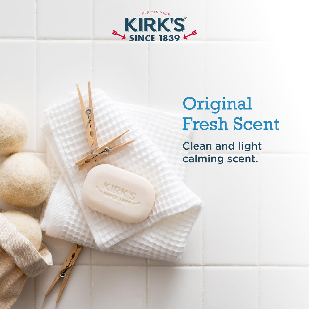 Kirk's Original Coco Castile Soap dish-ready use demonstrates versatile household cleaning.