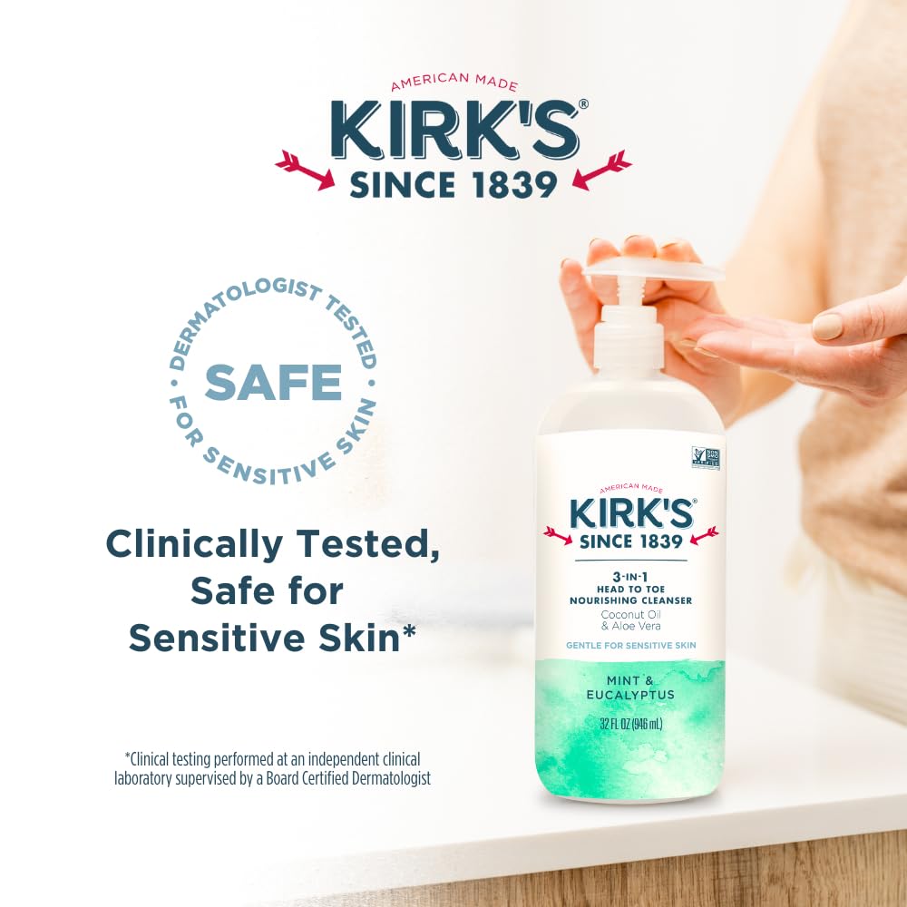 Kirk's sulfate-free formula offers a milder cleanse without harsh additives.
